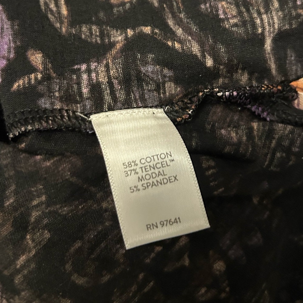 J. Jill Purple and Black Floral Long Sleeve Top - Picture 5 of 6